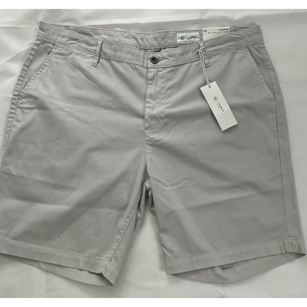 AG Jeans Wanderer Short Slim Trouser Men's 40 8.5" Inseam Pumice (Stone) NWT